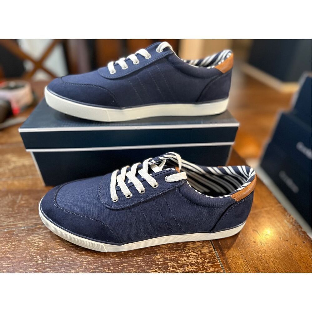 Club Room Navy and White Canvas Sneakers